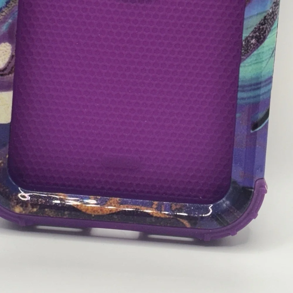 Shockproof iPhone 11 Cell Phone Case hard cover, Triple Layer, purple, gold